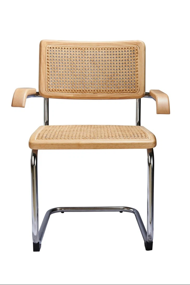 Chrome Round Tube Rubber Wood Leisure Chair